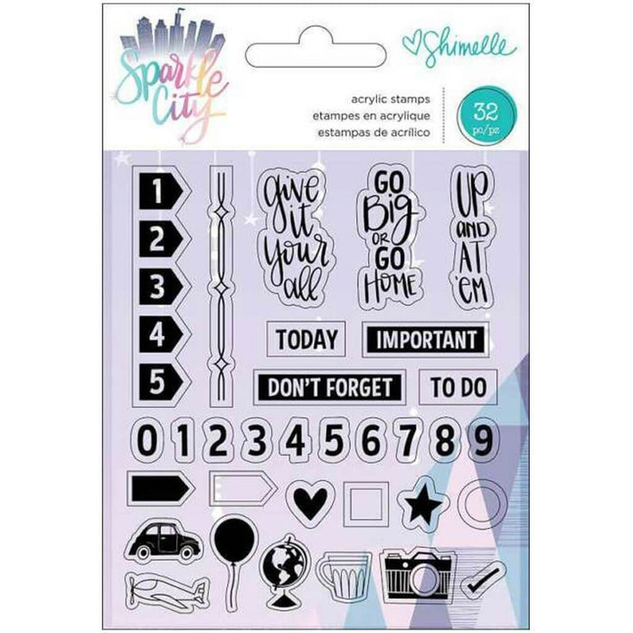 Sparkle City Clear Acrylic Stamps – Cityscape Craft Stamps for Card Making & Scrapbooking