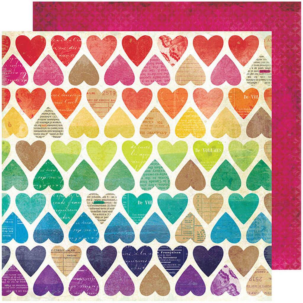 Cardstock Double-Sided Paper Hearts 12in x 12in