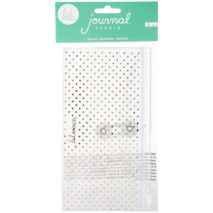 Heidi Swapp Journal Studio Gold Polka Dot Zipper Pouch