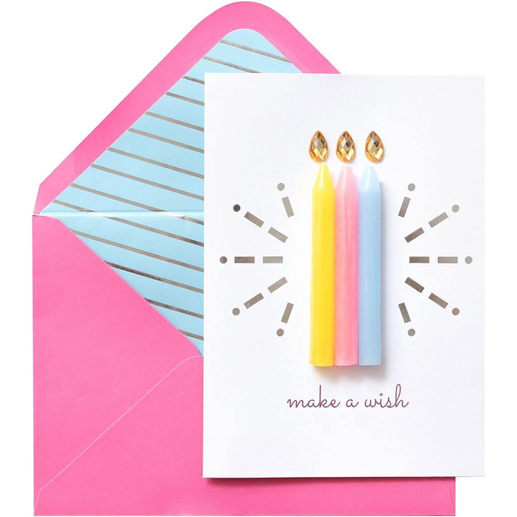 Greeting Card Make A Wish - Happy Birthday with Candle