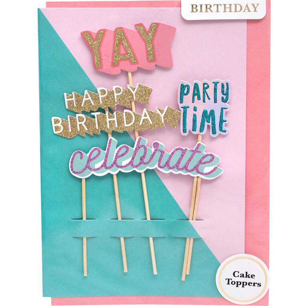 Greeting Card Birthday Cake Toppers