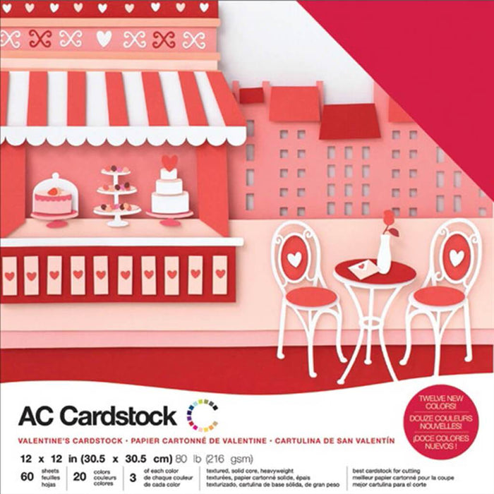 Textured Solid Color Cardstock Pack 12in x 12in Valentines
