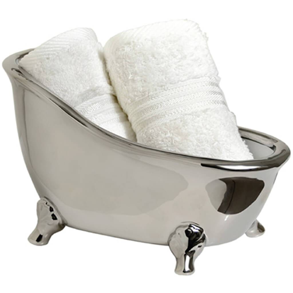 Shimmer Bath Tub Towel holder White