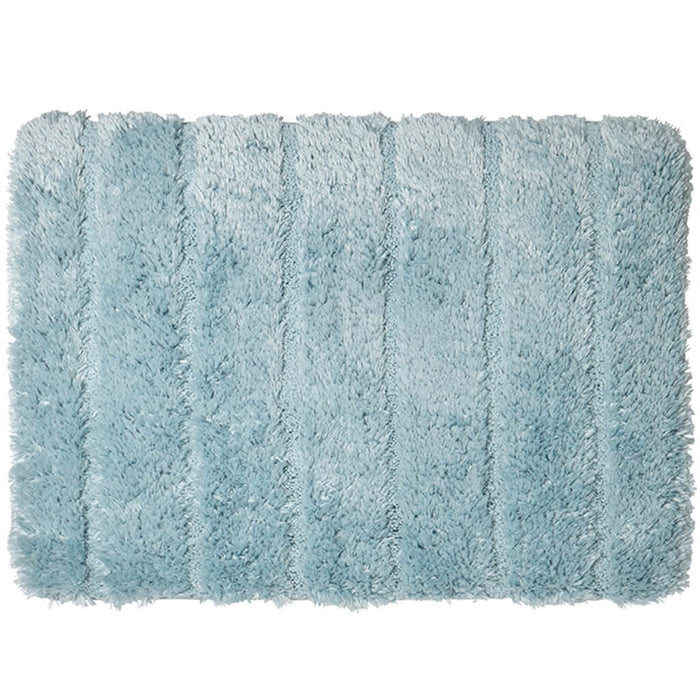 Luxe Ribbed Memory Foam Bath Mat Aqua, 20in x 32in