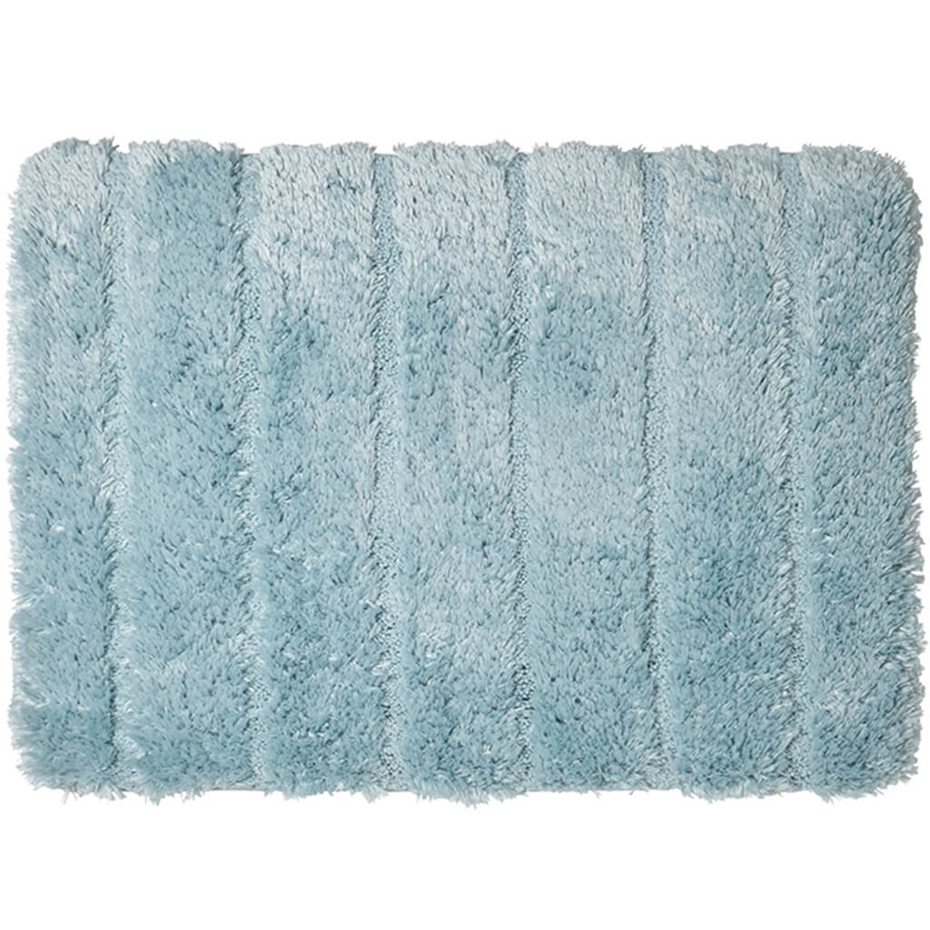 Luxe Ribbed Memory Foam Bath Mat Aqua, 17in x 24in