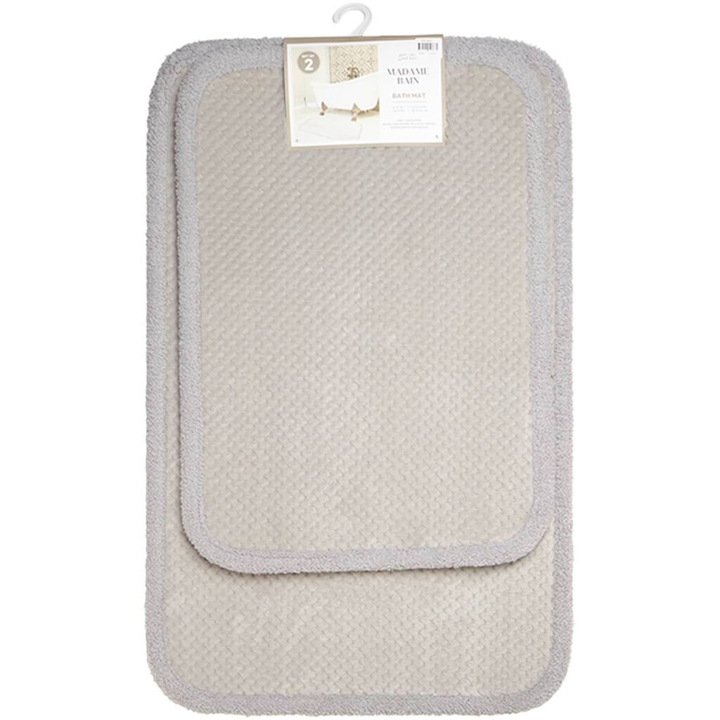 Madame Bain Microfiber Bathmat Gray, Set of 2