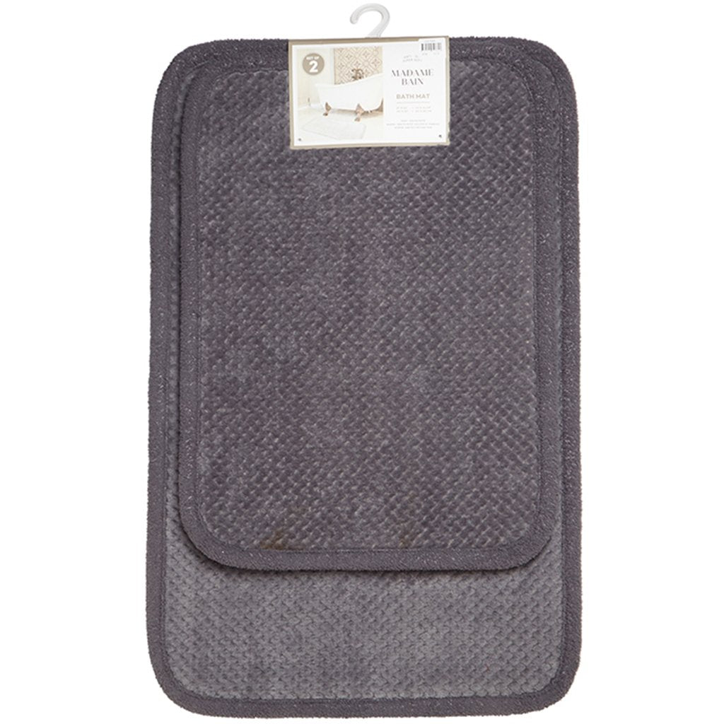 Madame Bain Microfiber Bathmat Charcoal, Set of 2