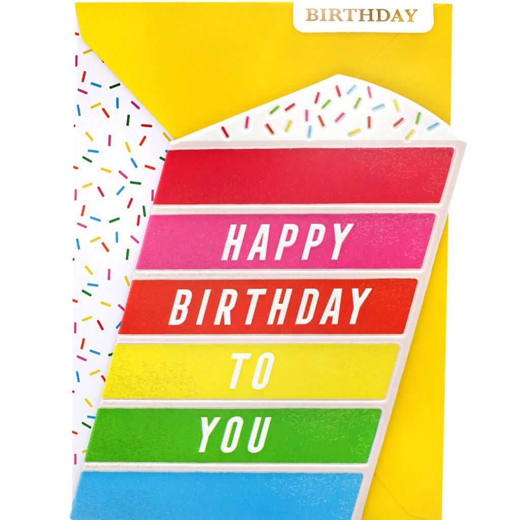 Greeting Card Rainbow Cake and Puffy Stickers