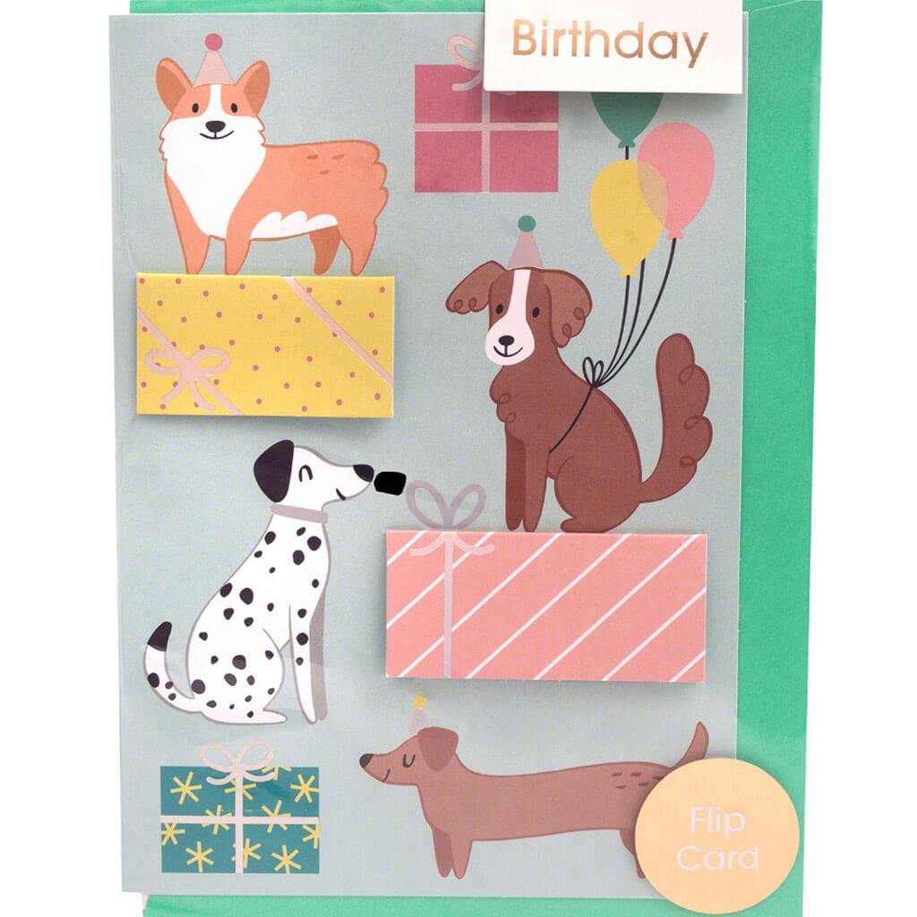 Greeting Card Birthday Party Dogs Pull Tab