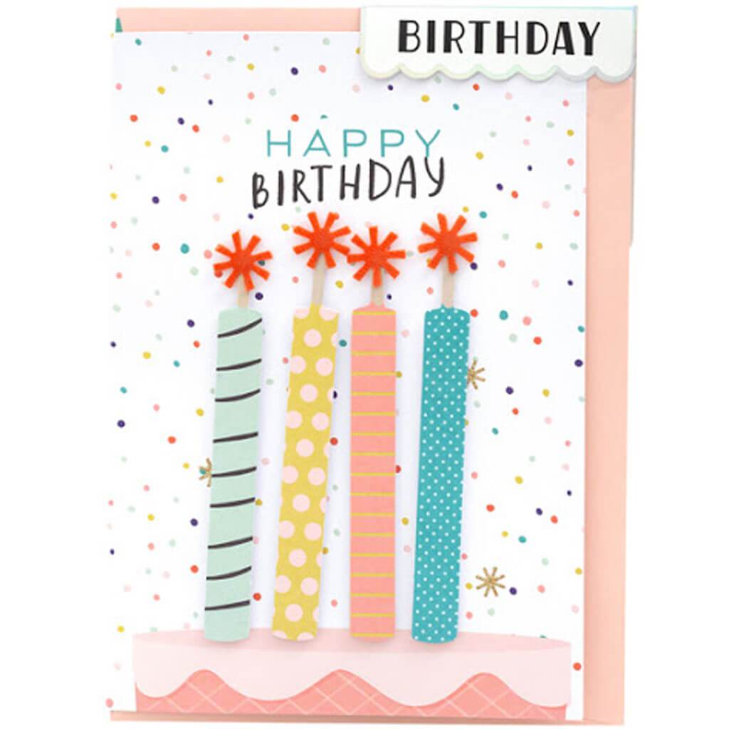 3D Card Birthday Candle Including Envelope