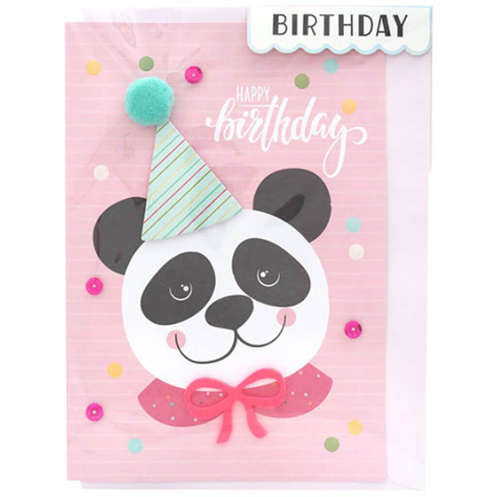 3D Card Birthday Panda Including Envelope