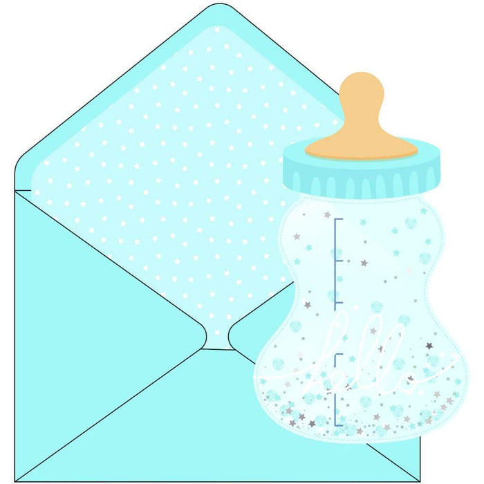 Baby Boy Bottle Shaker Greeting Card 5x7