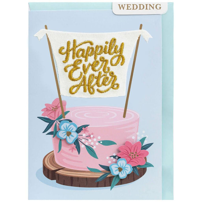 Wedding Cake Topper Greeting Card with Gold Foil 5x7