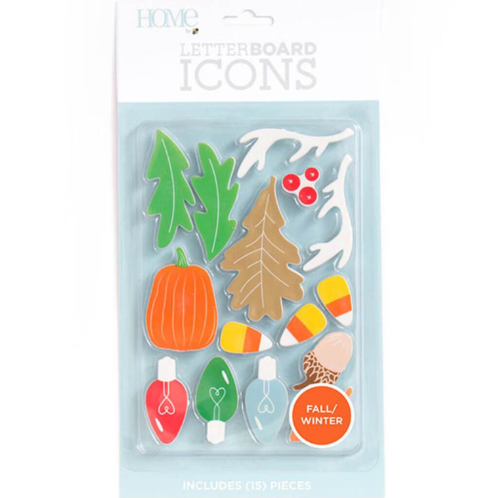 DCWV 15pcs Letterboards Icons Pack - Winter and Fall