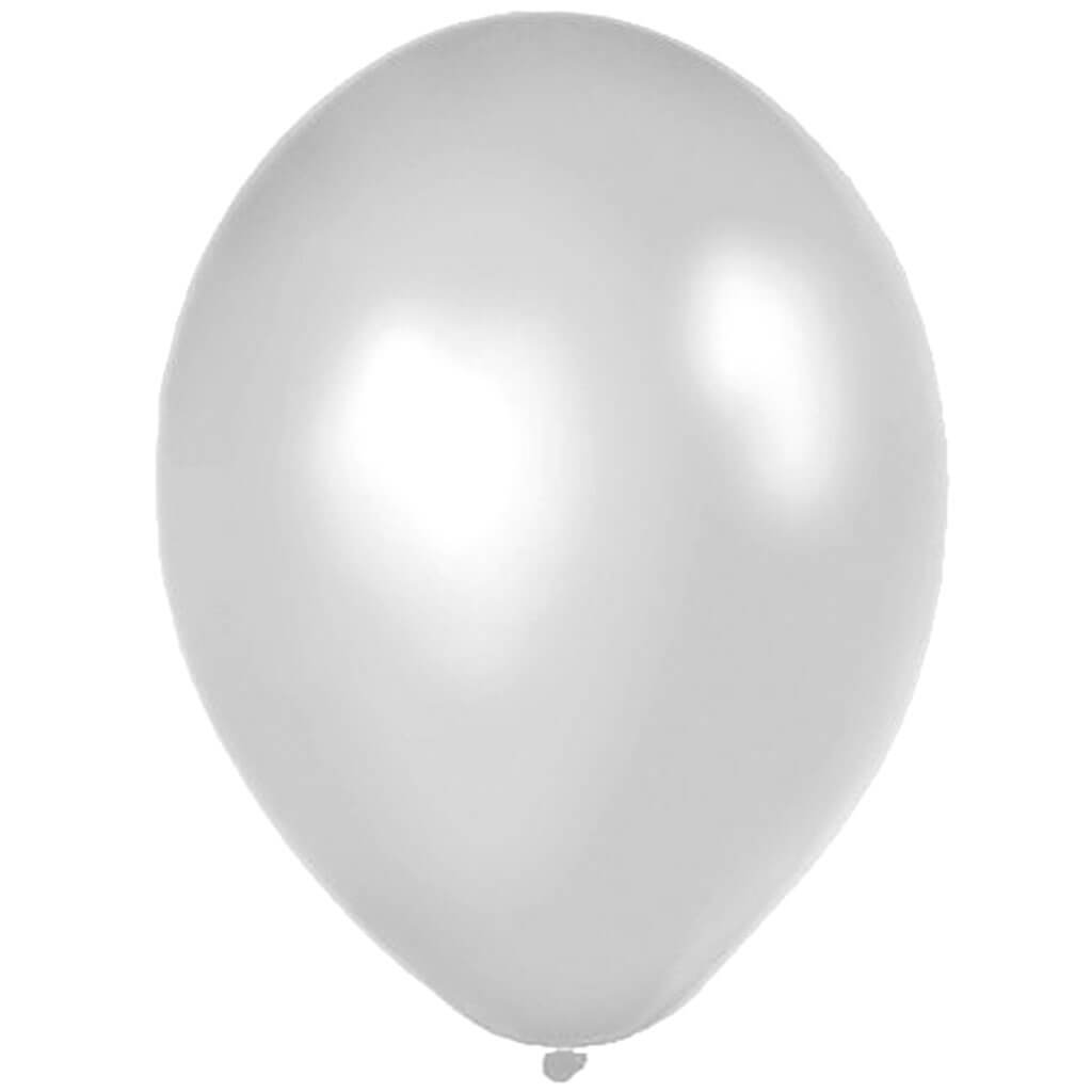 Standard Latex Balloon Satin Pearl Silver 12in