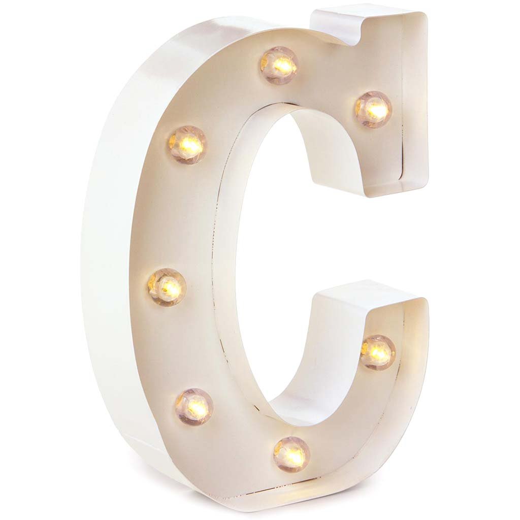 Metal Marquee Letter C White, 9.87in