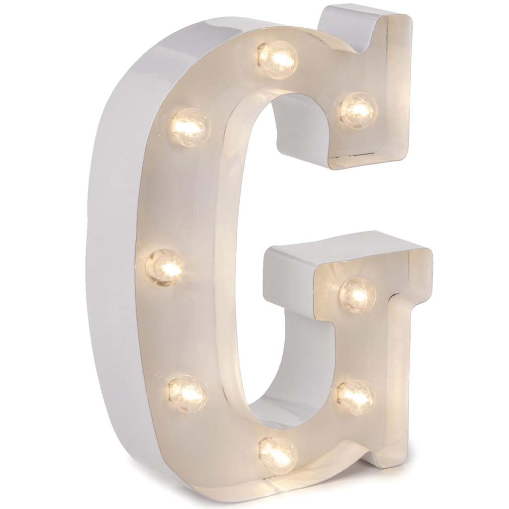 Metal Marquee Letter G White, 9.87in