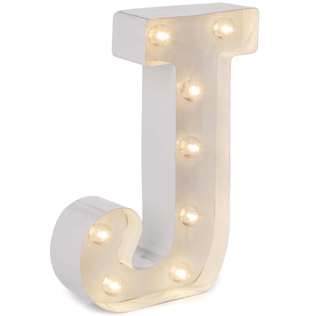 Metal Marquee Letter J White, 9.87in