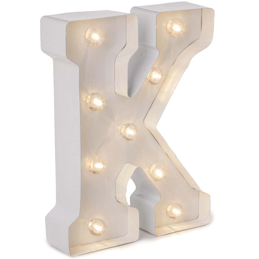 Metal Marquee Letter K White, 9.87in