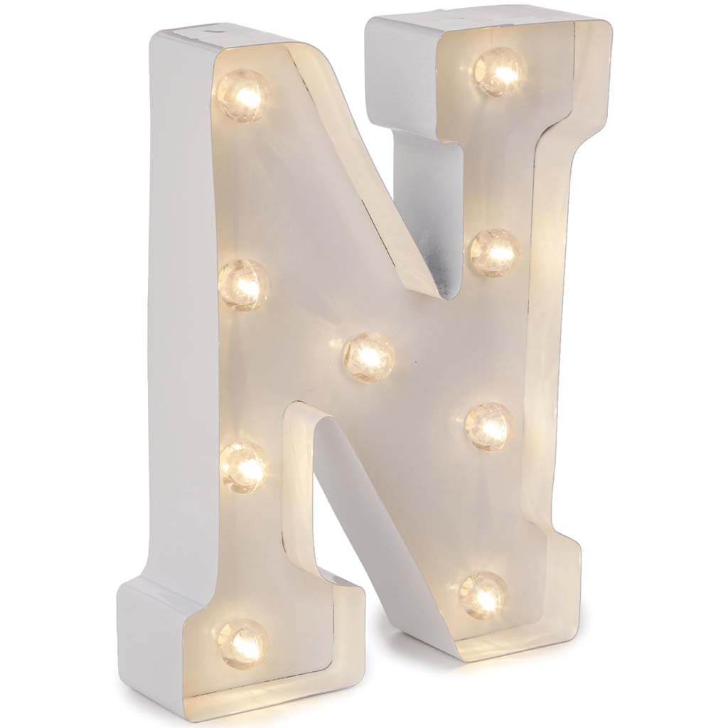 Metal Marquee Letter N White, 9.87in