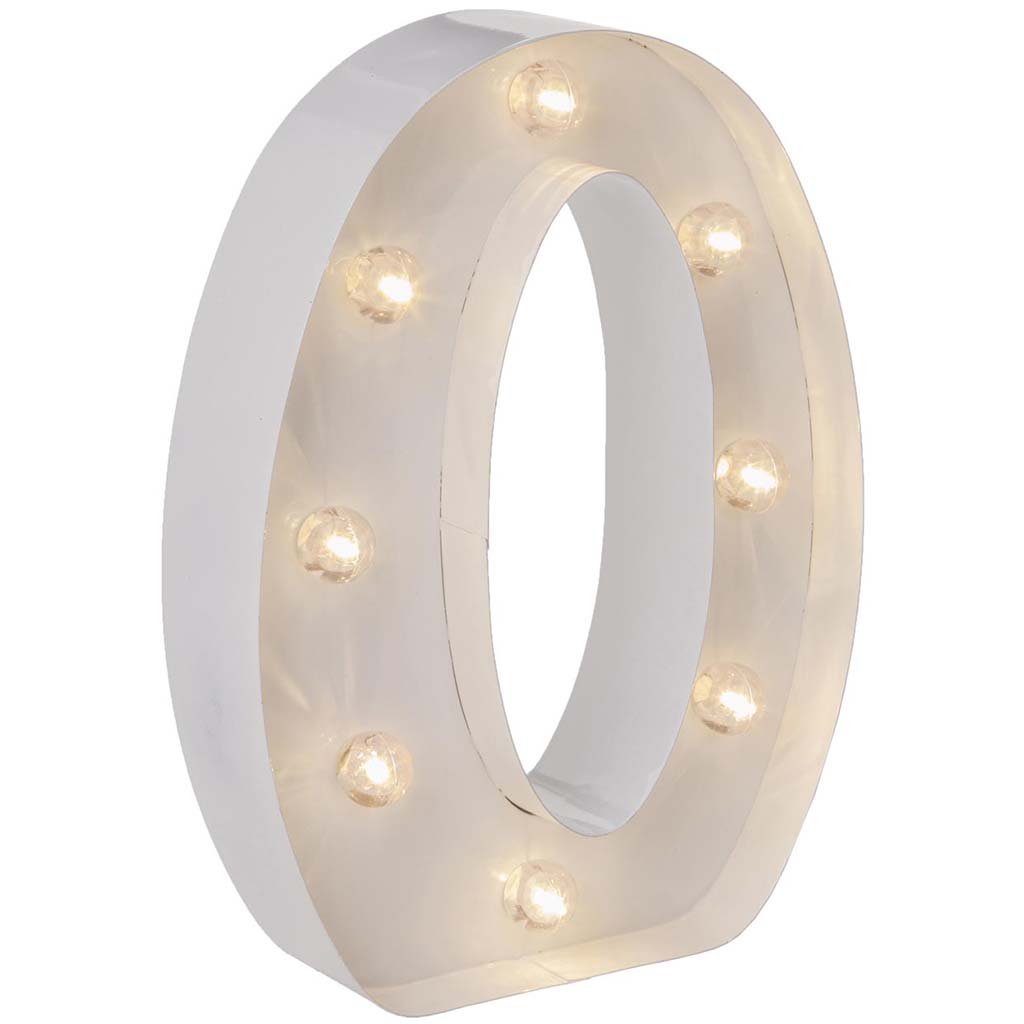 Metal Marquee Letter O White, 9.87in