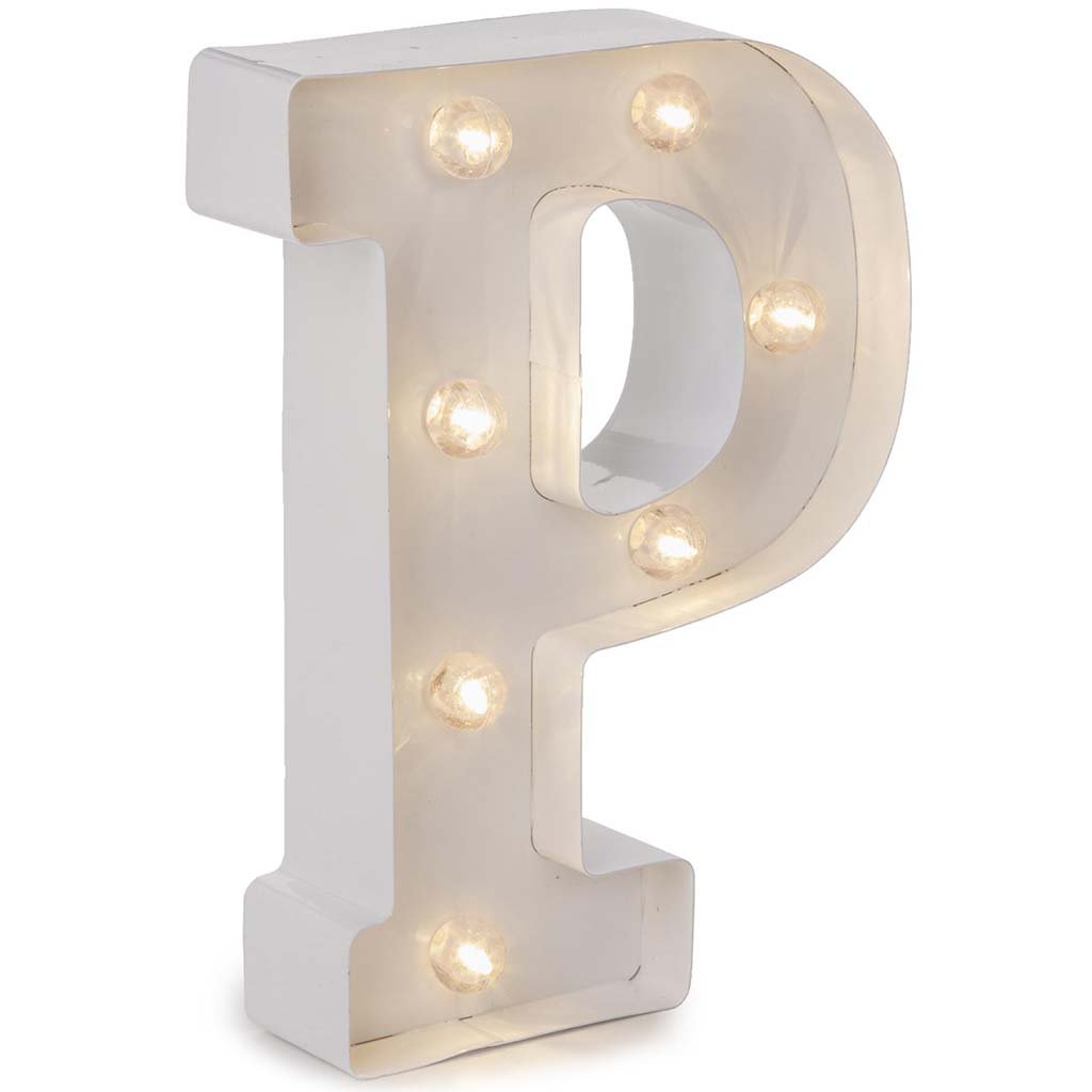 Metal Marquee Letter P White, 9.87in