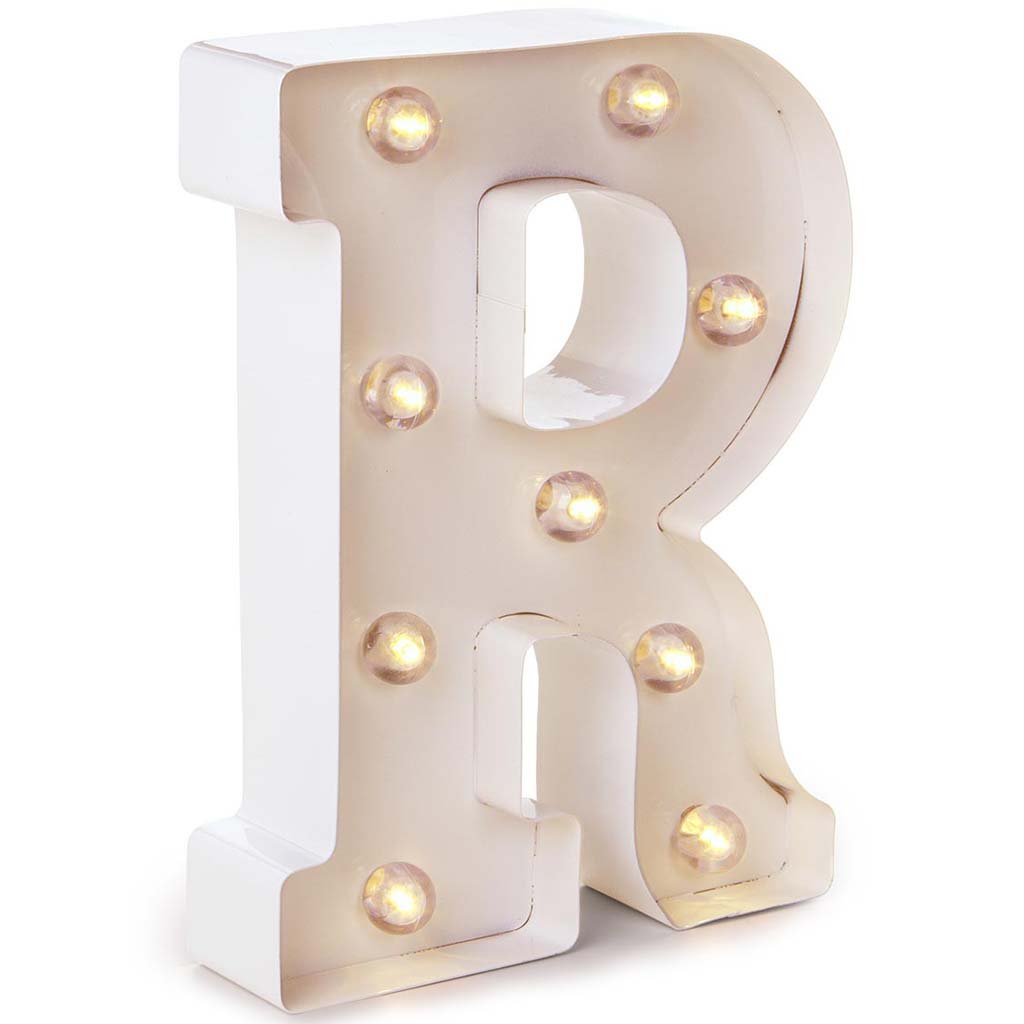 Metal Marquee Letter R White, 9.87in