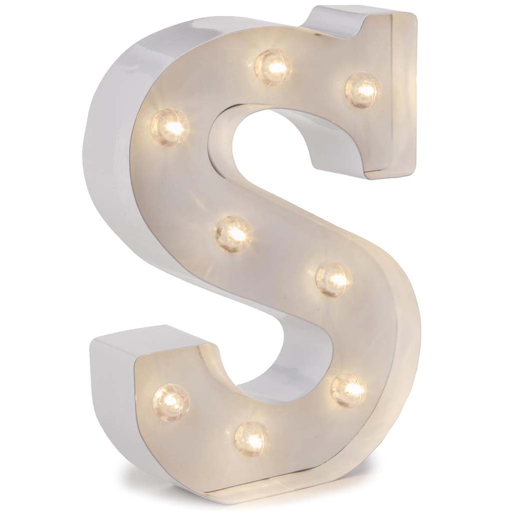 Metal Marquee Letter S White, 9.87in