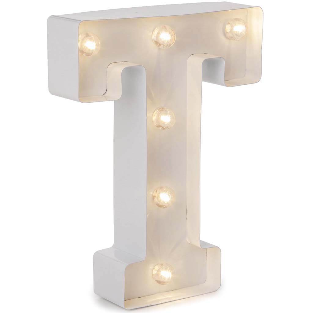 Metal Marquee Letter T White, 9.87in