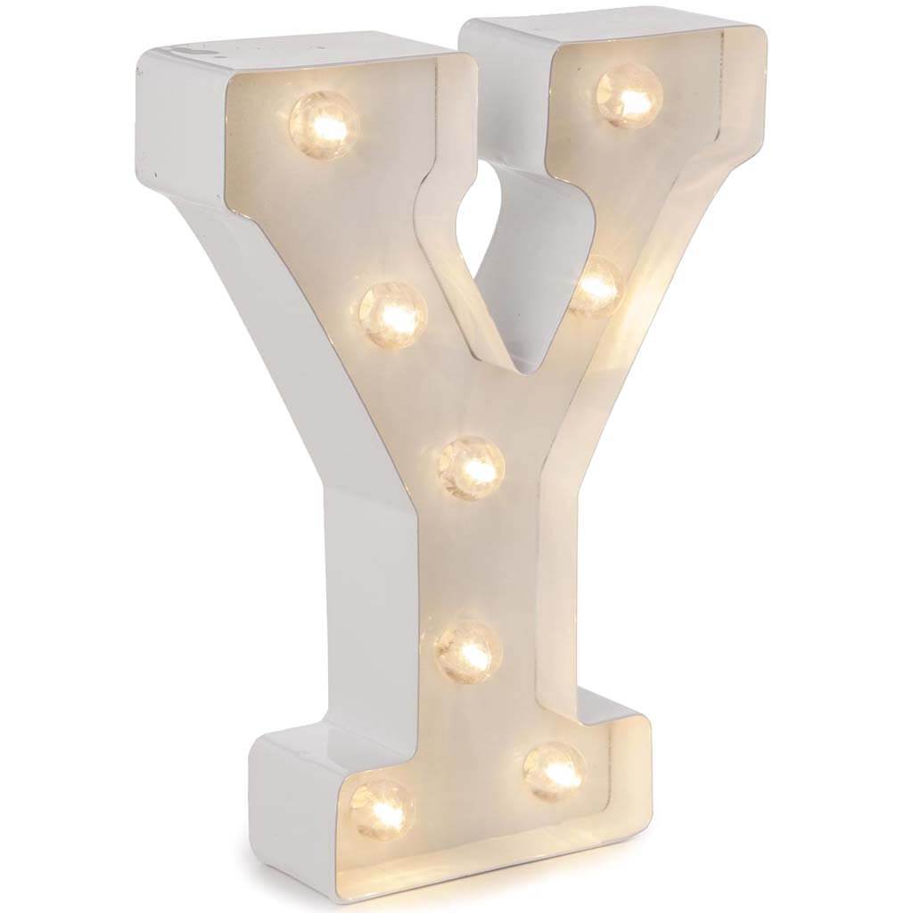 Metal Marquee Letter Y White, 9.87in