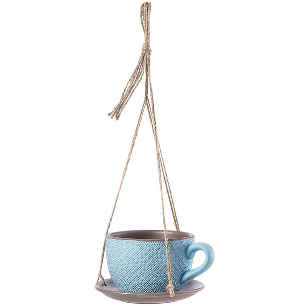 Tea Cup Saucer with Rope, Coral