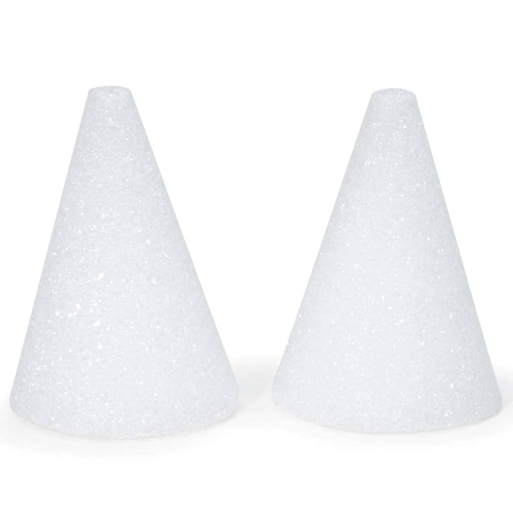 Styrofoam Cone White 2pc