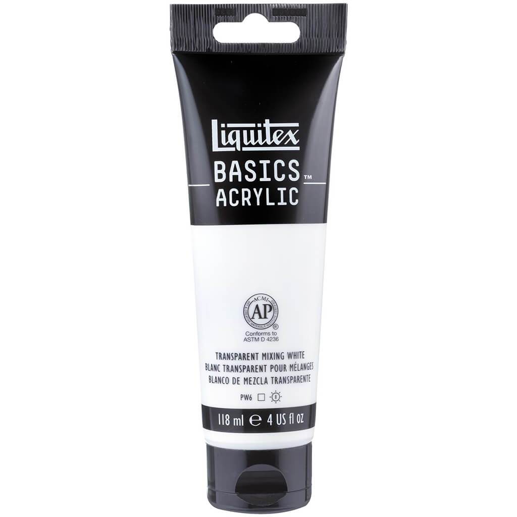 Liquitex Basics Acrylic Paint 4oz Transparent Mixing White