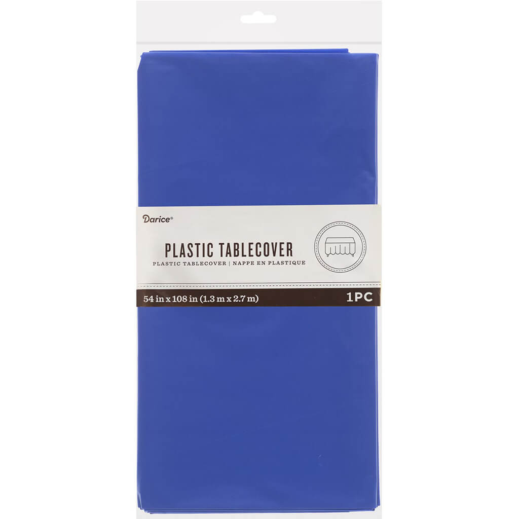 Rectangle Plastic Tablecover True Blue  54in X 108in