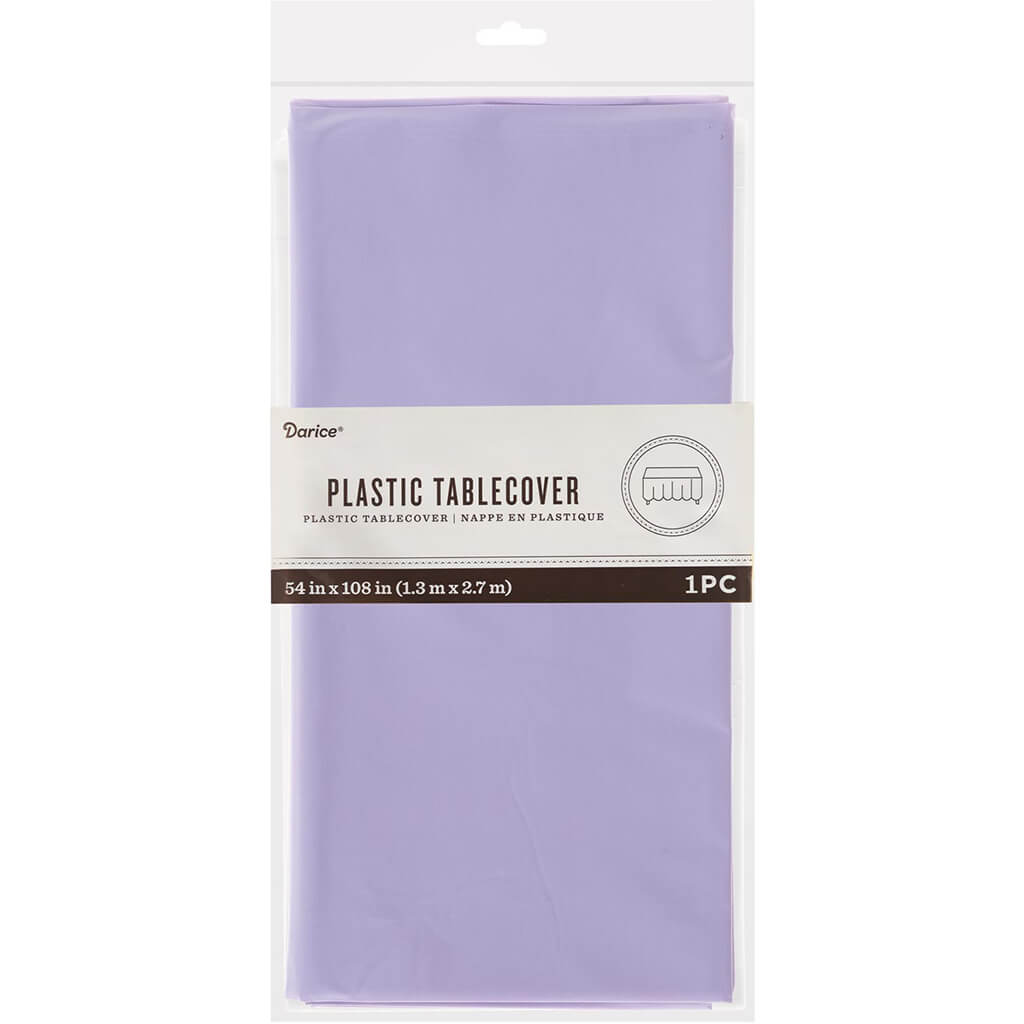 Rectangle Plastic Tablecover Lavender  54in X 108in