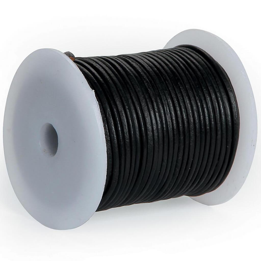 Leather Cord 2mm x 25yd Black