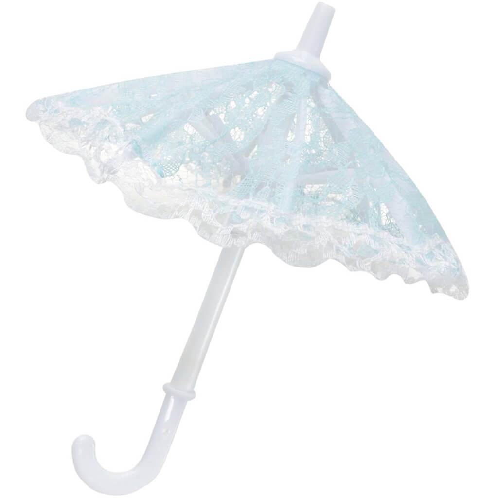 Mini Blue Lace Umbrellas 7in