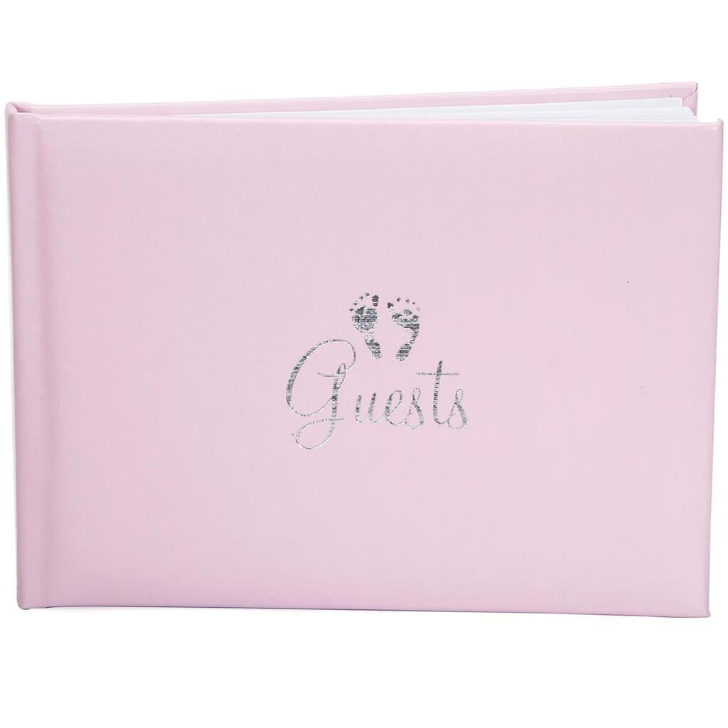 Baby Shower Guest Book Pink, 8.5in X 6in