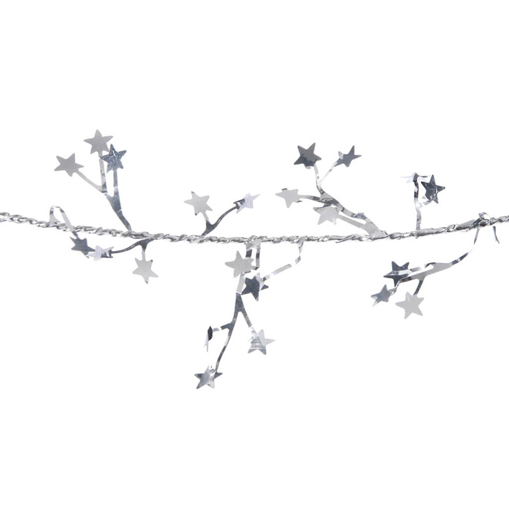 Mini Star Garland 9ft Silver