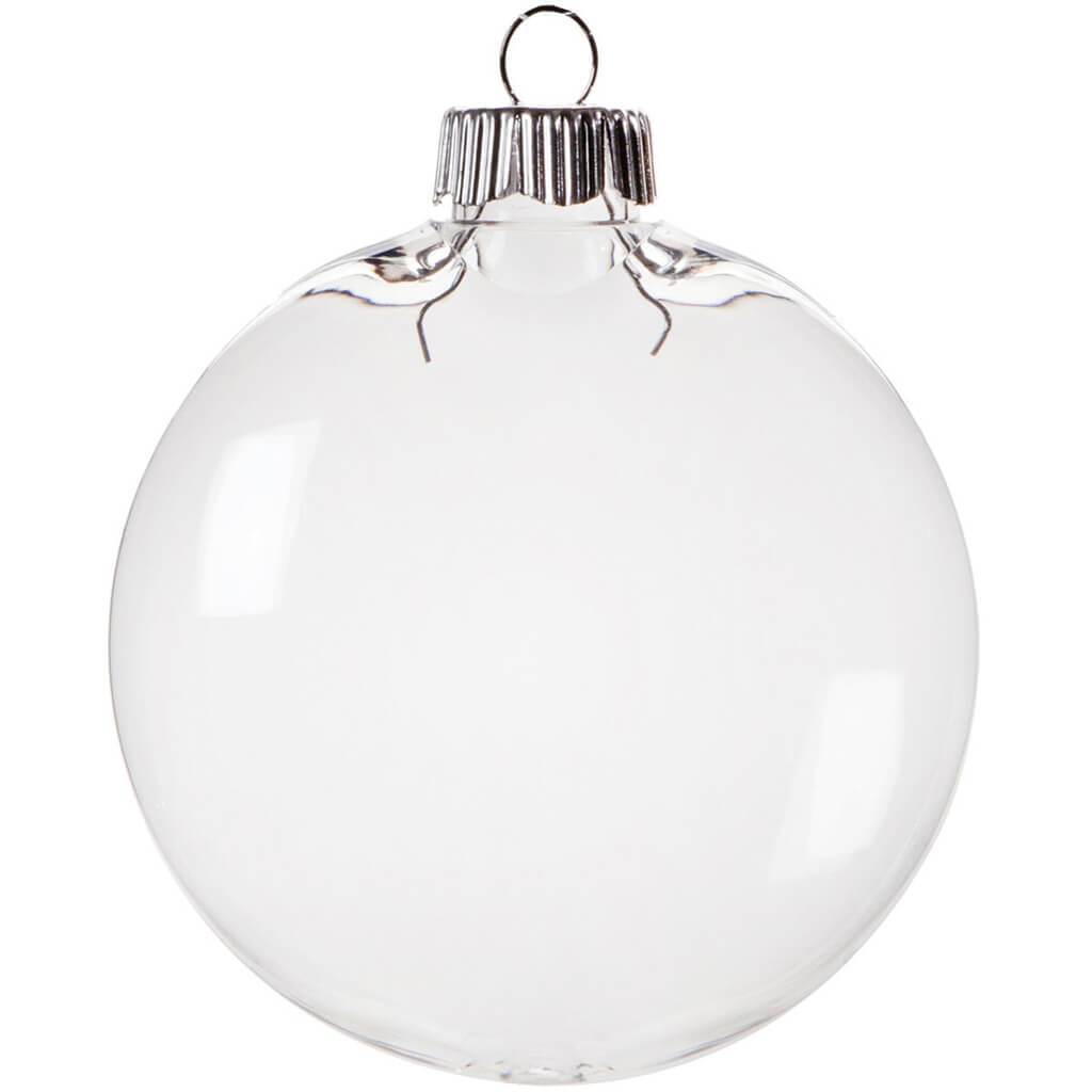 Plastic Ornament 80mm Clear 72pc