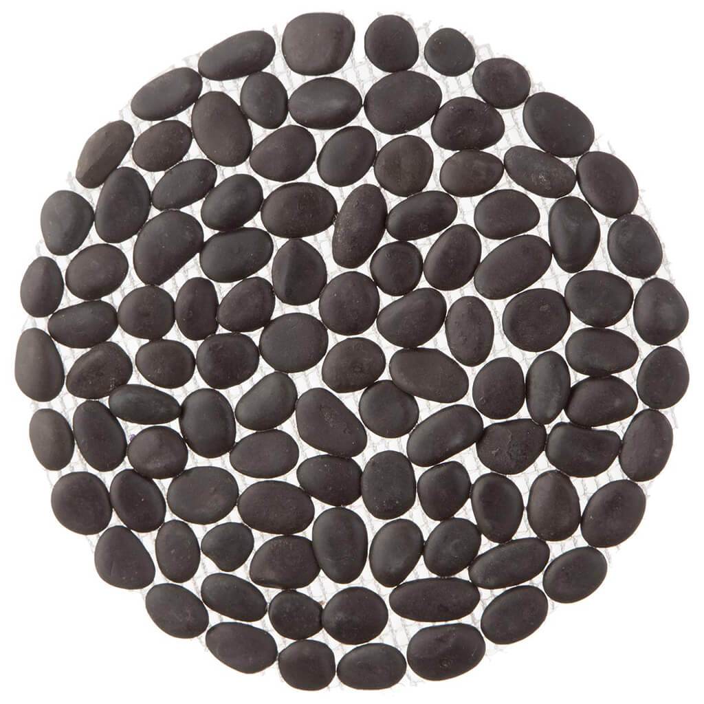 Pebble Mat Round Black, 8in