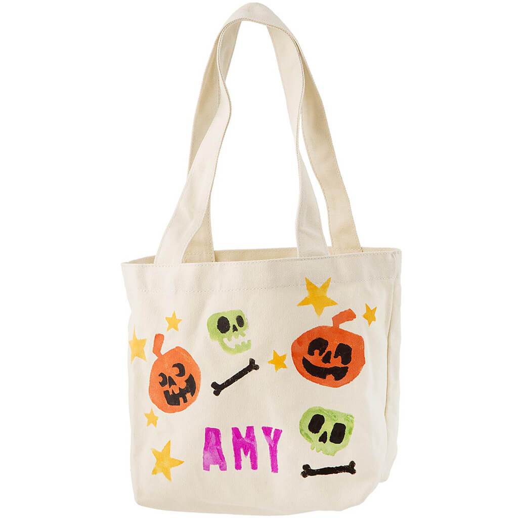 Canvas Tote With Stencils