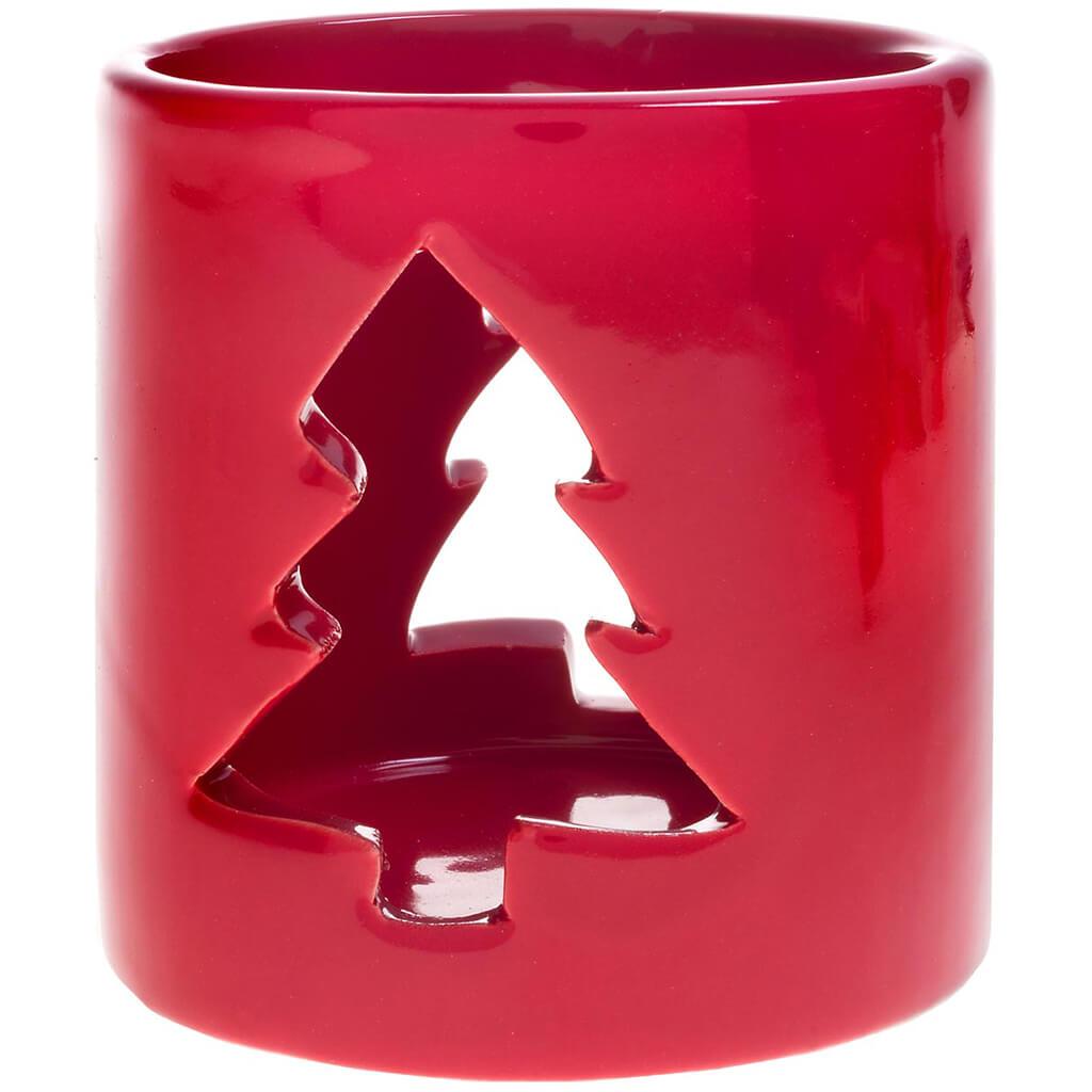 Tree Candle Holder Red, 3pc