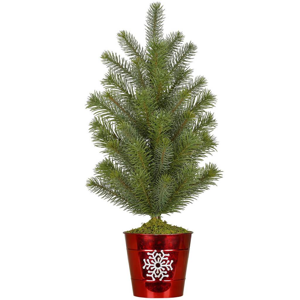 Mini Christmas Tree with Snowflake Pot 12 x 24in