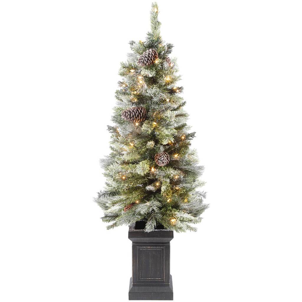 Potted Pine Tree Clear Lights 23in x 4.5ft