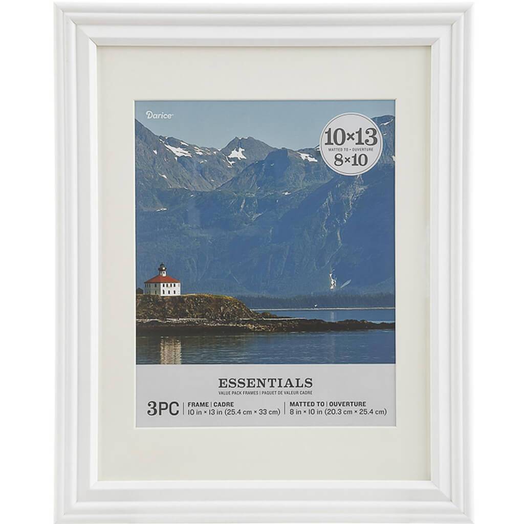 Essentials White Picture Frame: 10 x 13 inches, 3 pieces