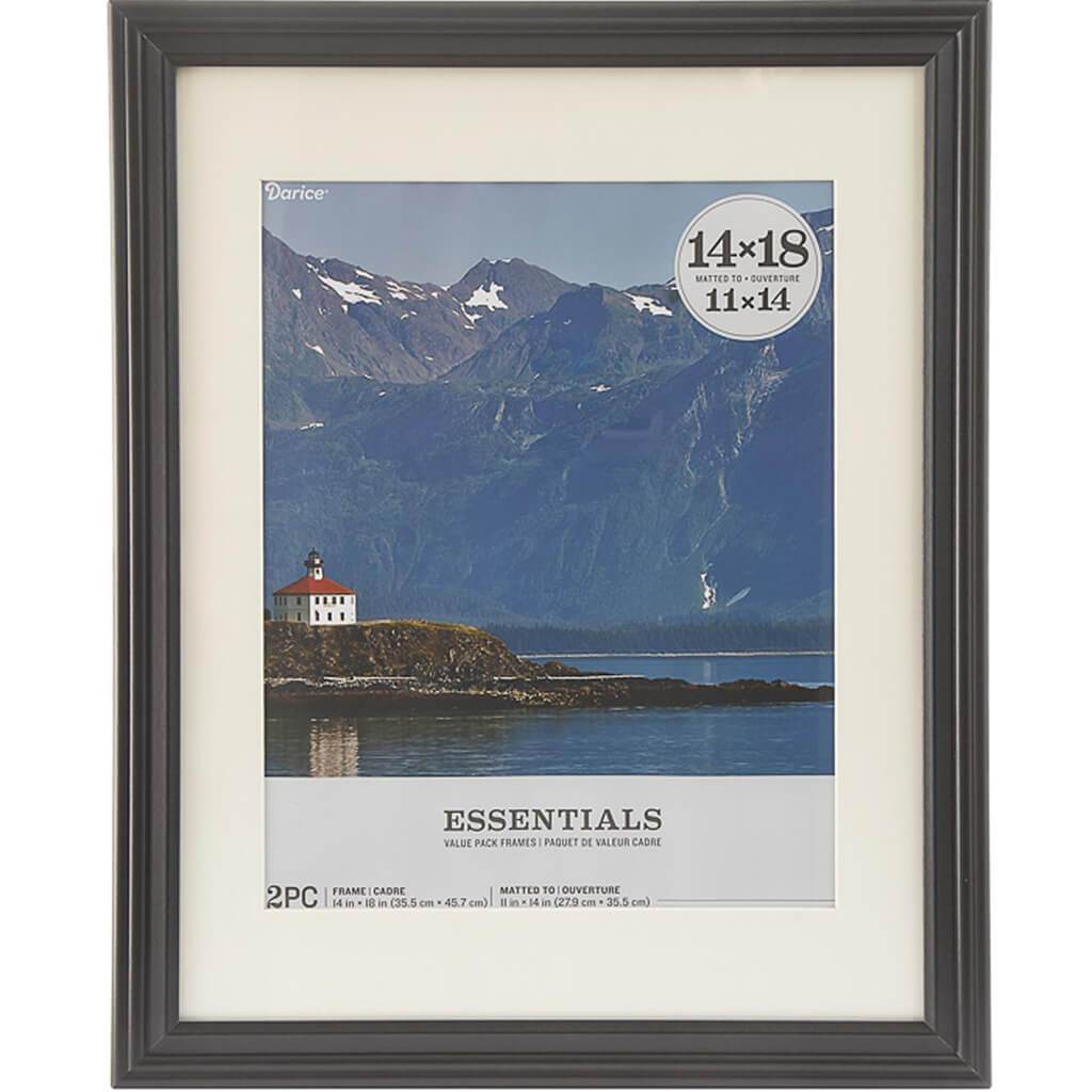 Essentials Black Picture Frame: 14 x 18 inches, 2 pieces