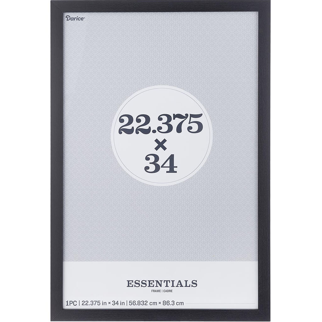 22.38 x 34 Picture Frame: Black, 25.14 x 37 inches