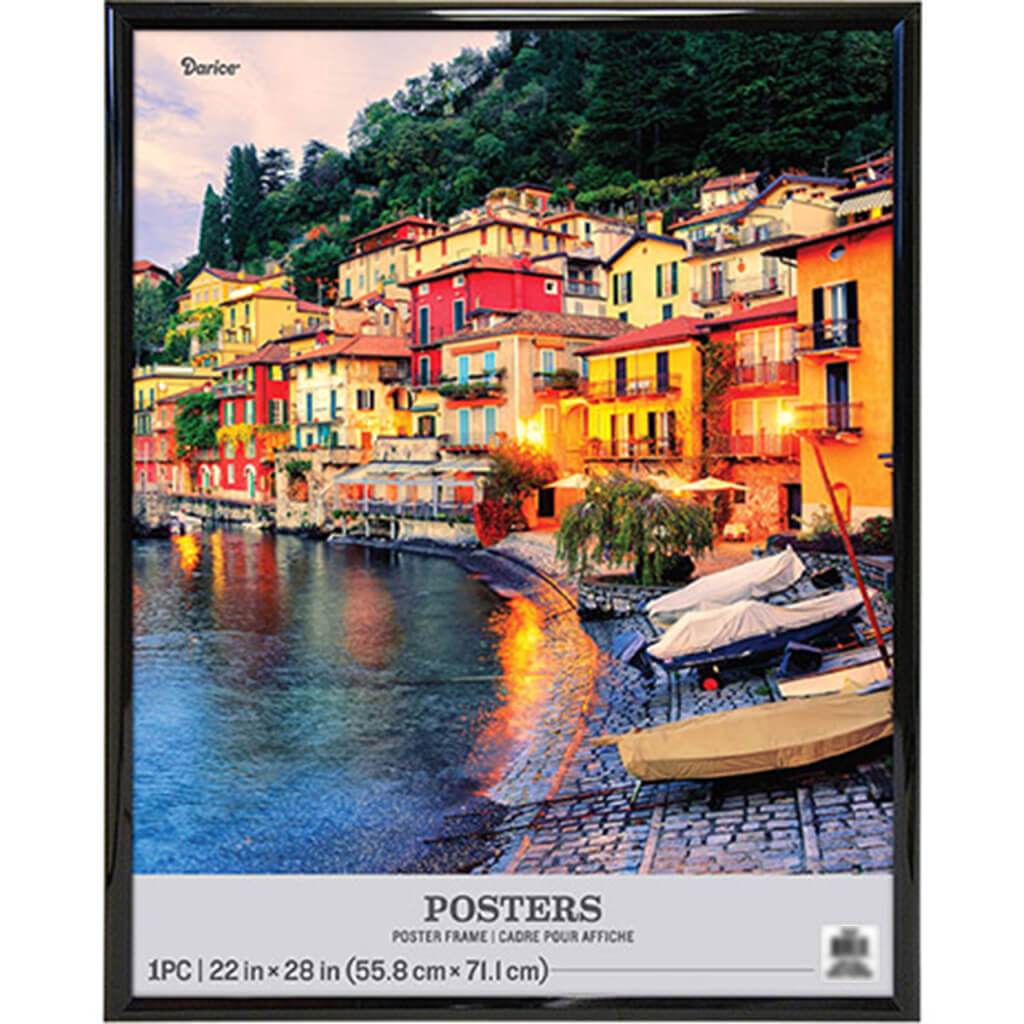 Poster Frame: Plastic, Black, 22 x 28 inches