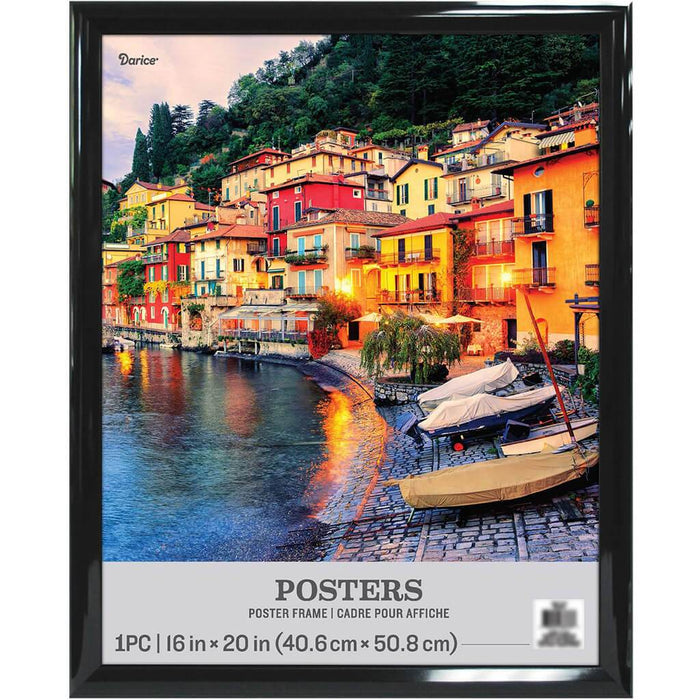 Poster Frame: Plastic, Black, 16 x 20 inches